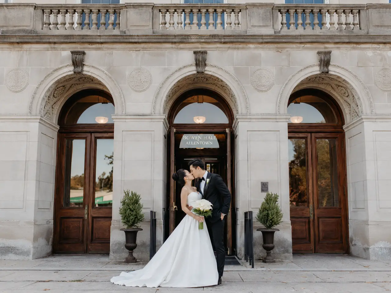 Arlington Town Hall bridal portrait