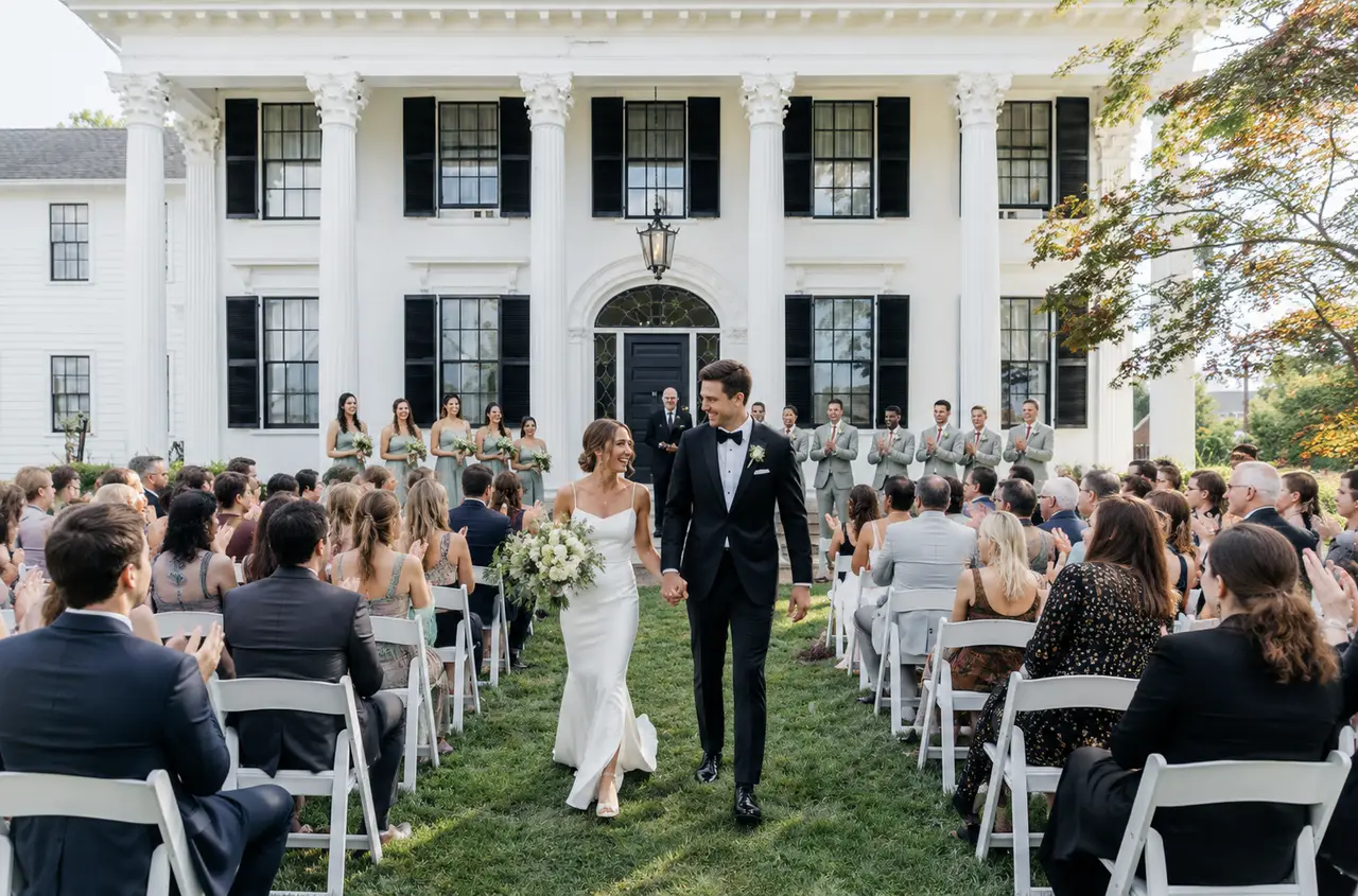 Asa Waters Mansion garden ceremony