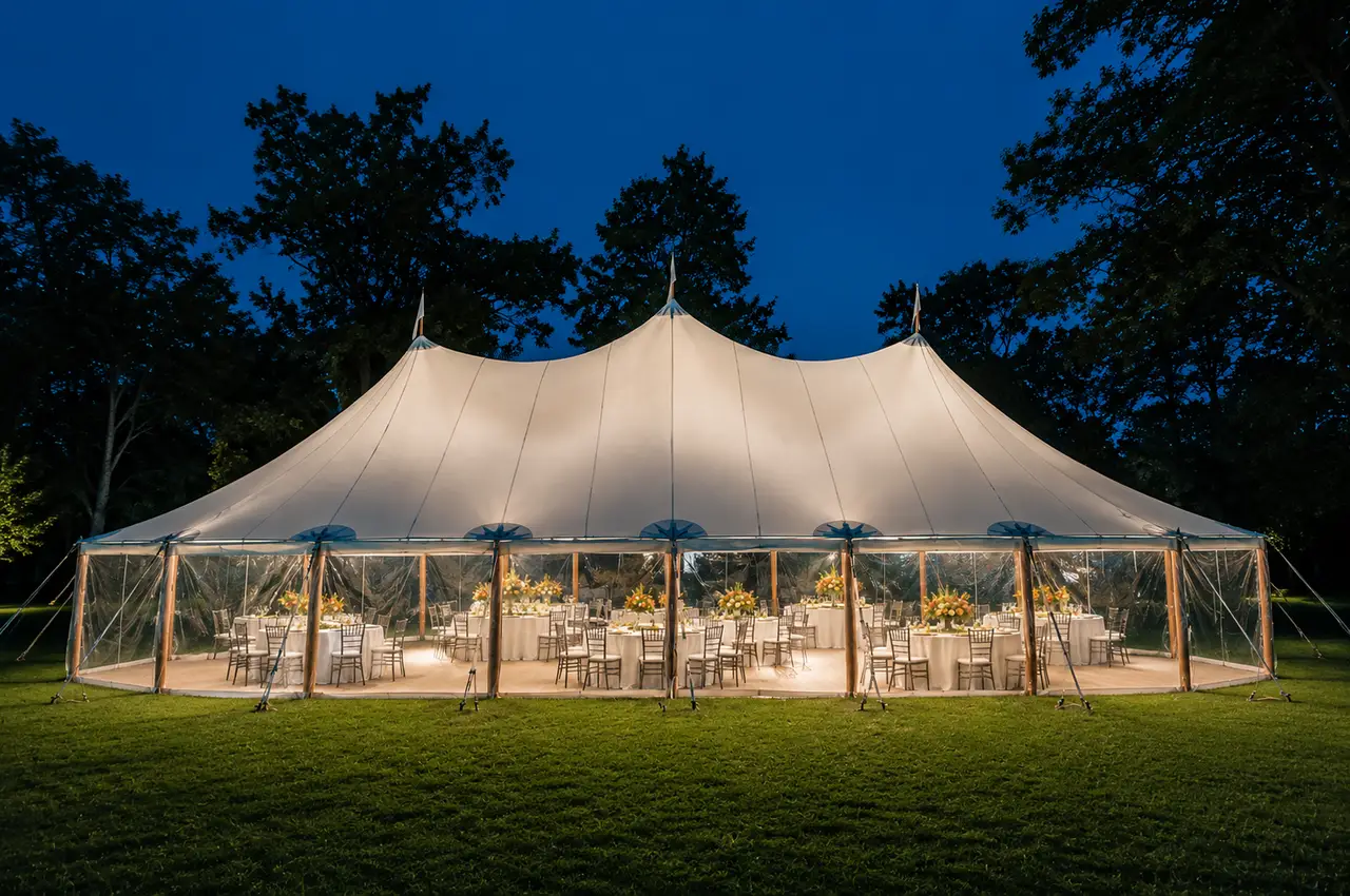 Tented wedding reception at The Bradley Estate in Canton