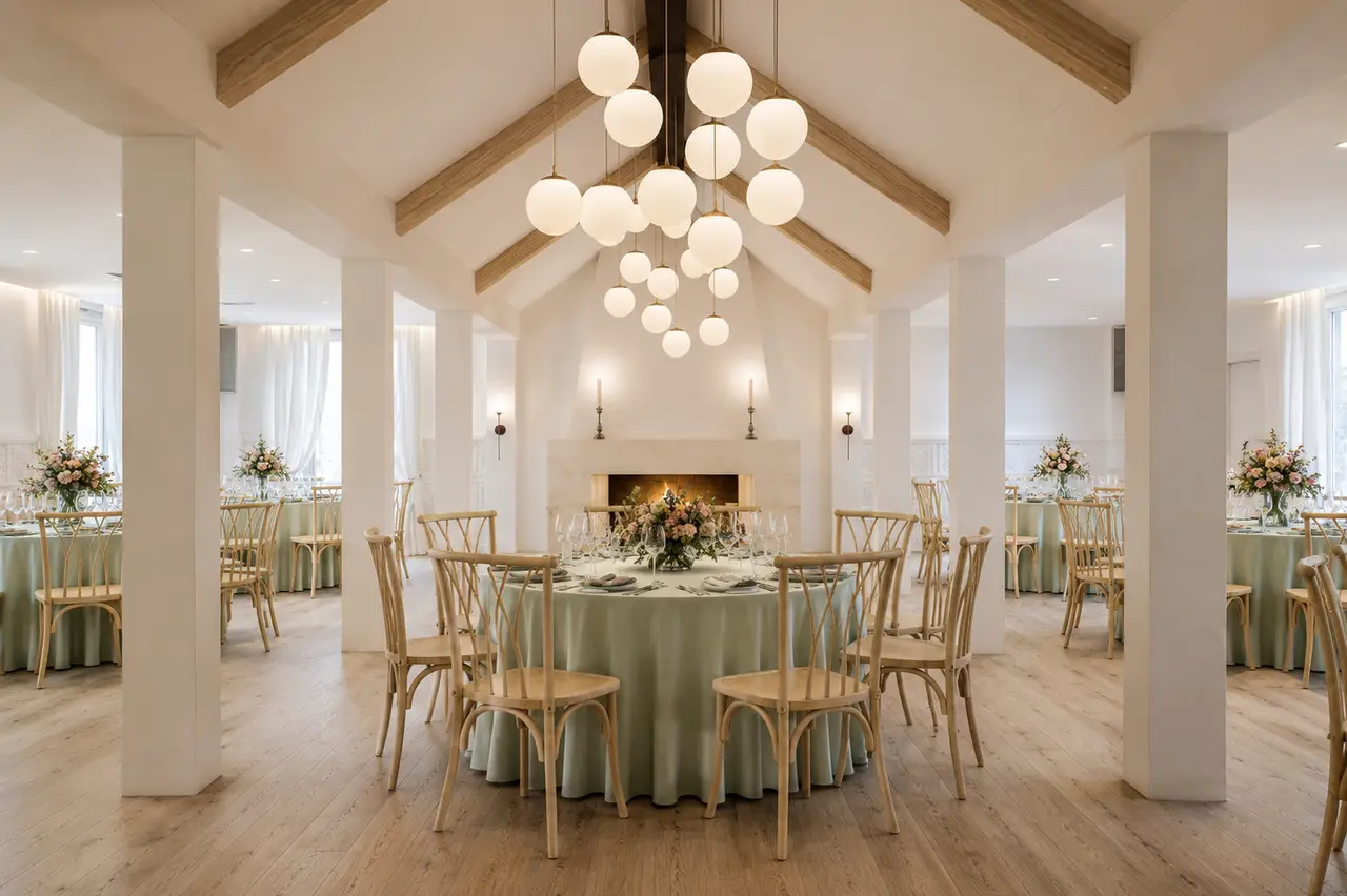The Villa at Ridder Country Club modern ballroom reception
