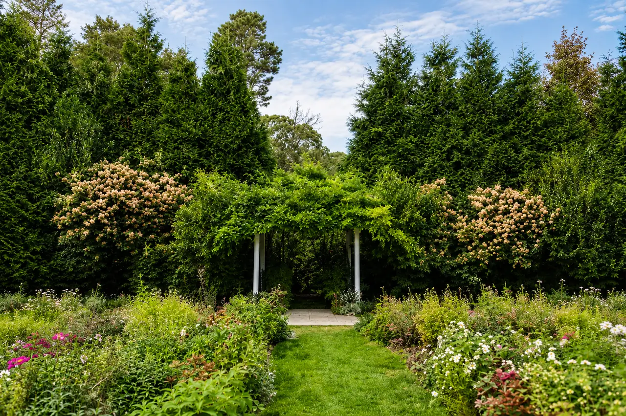 Lambert's Cove Inn garden wedding ceremony