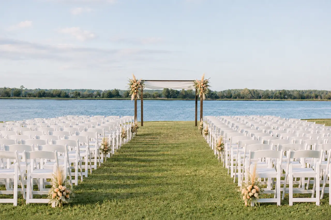 The Island House waterside ceremony