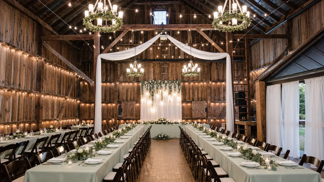 Hoosier Grove Barn wedding reception
