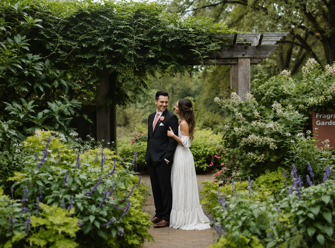 Morton Arboretum bridal garden portrait