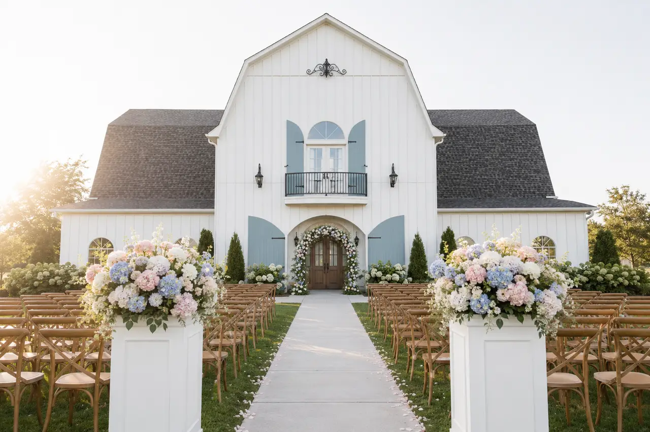 The French Farmhouse garden ceremony