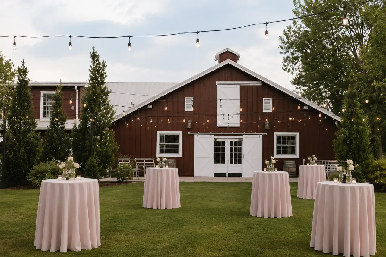 The Barn at Raccoon Creek garden cocktail hour