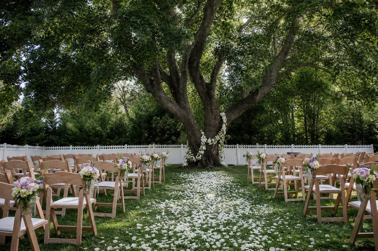 Bedell Cellars garden ceremony