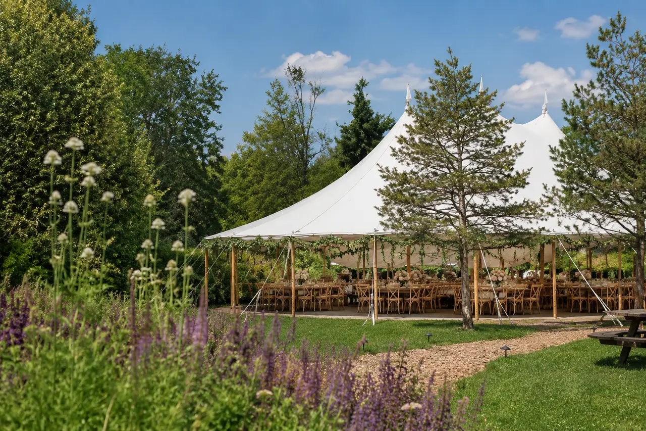 Blooming Hill Farm tented ceremony