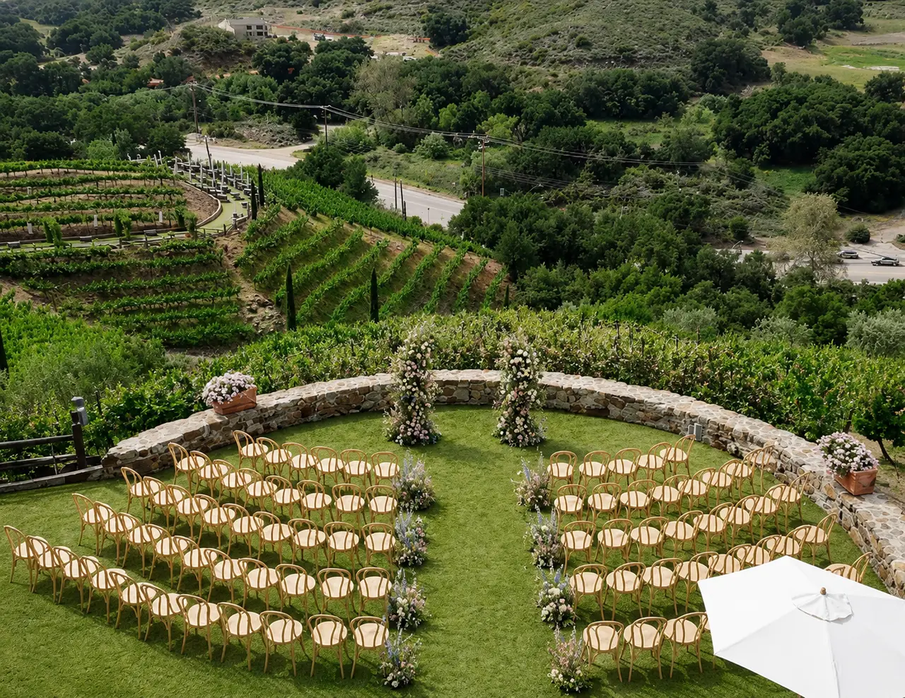 Cielo Farms cermony aerial drone photo