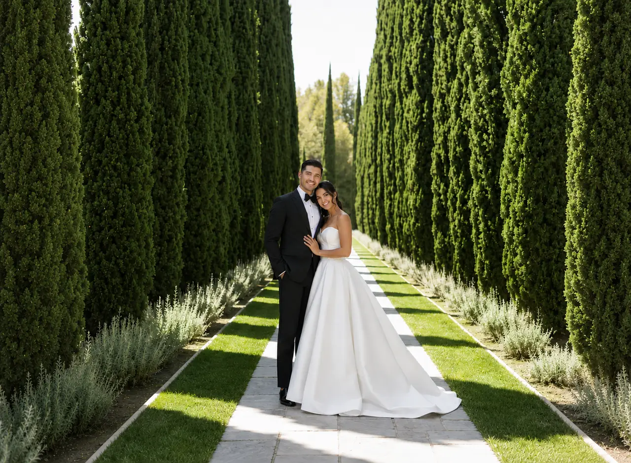 Greystone Mansion bridal portrait