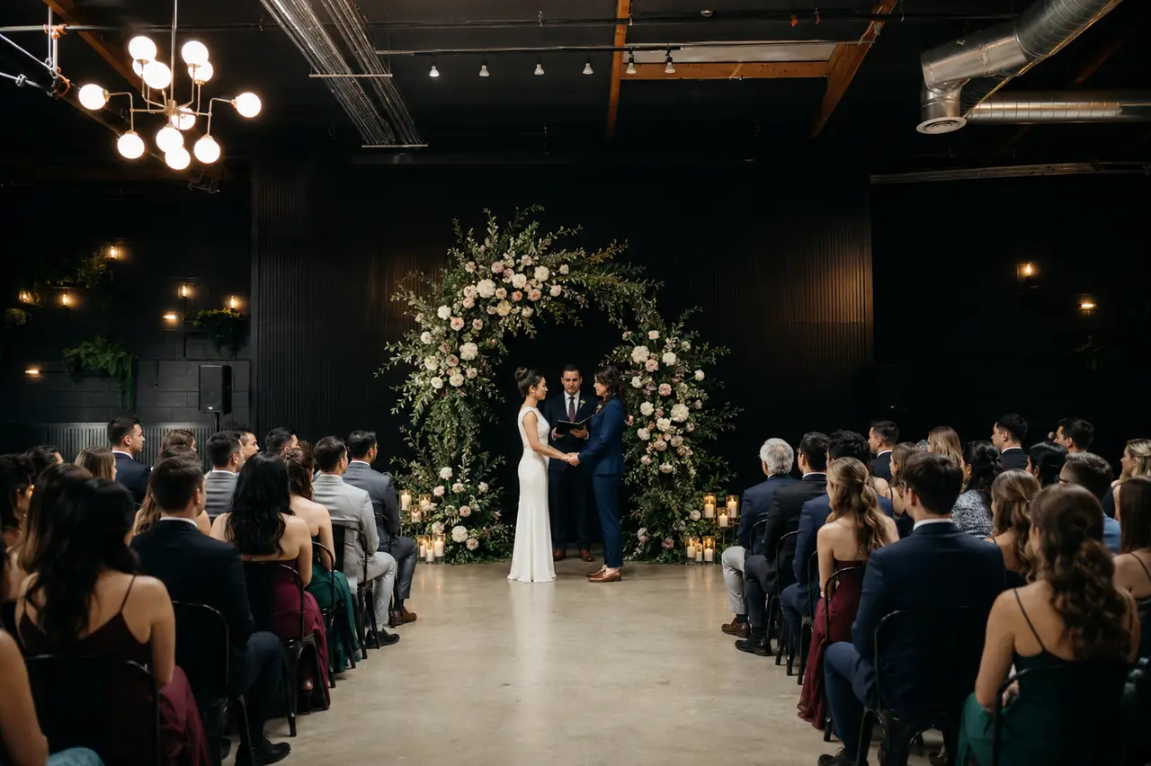 Playa Studios artsy wedding ceremony