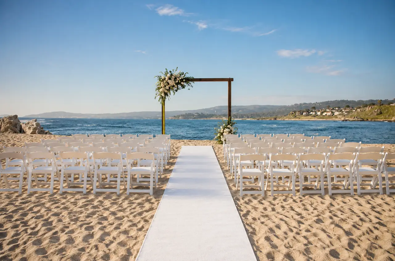 Carmel Fields by Wedgewood Weddings beach ceremony