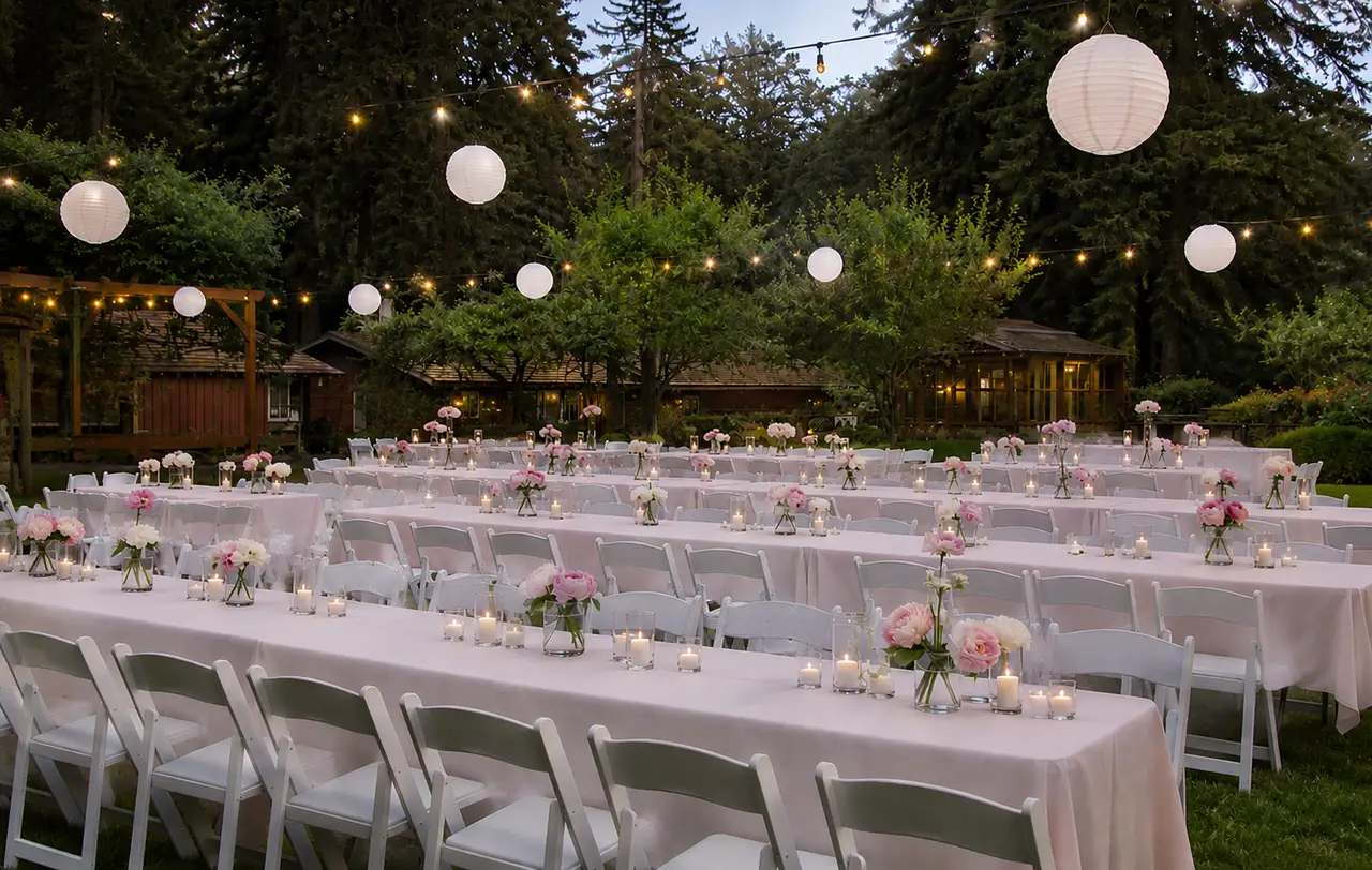 Fern River Resort evening garden reception