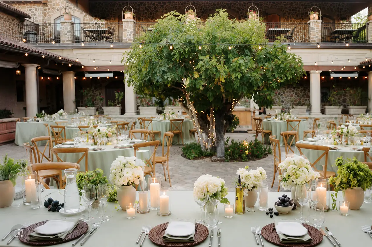 Jacuzzi Family Vineyards courtyard reception