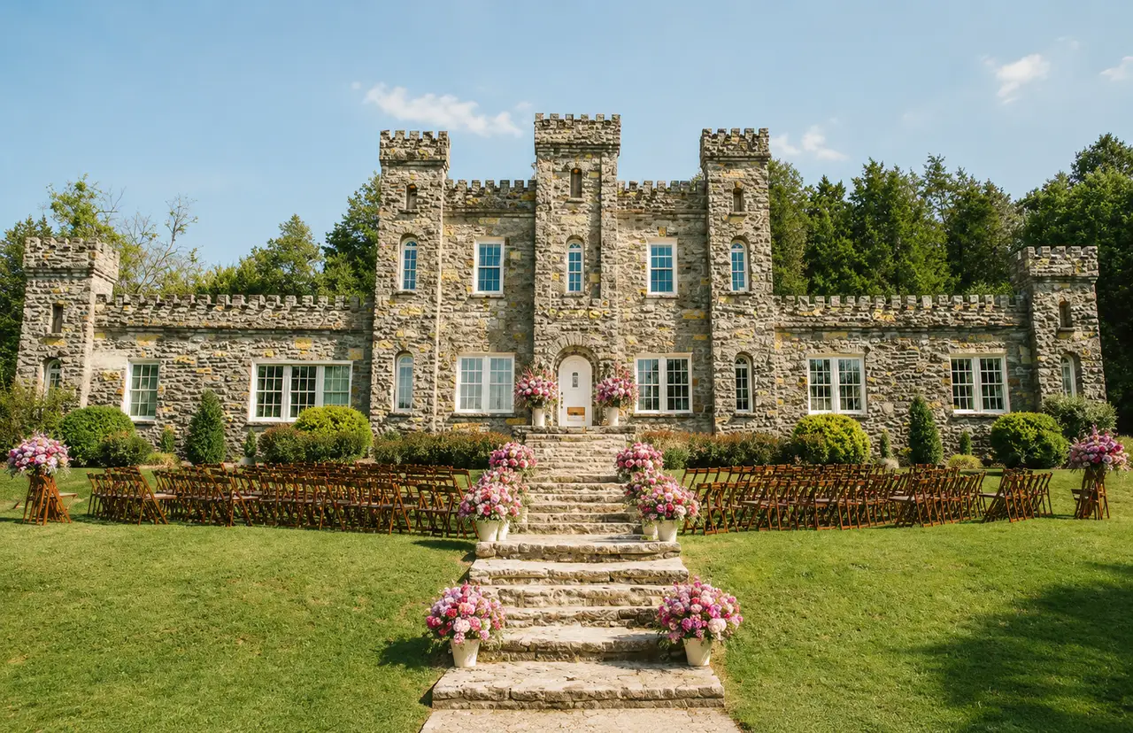 Castle Events and Weddings garden ceremony