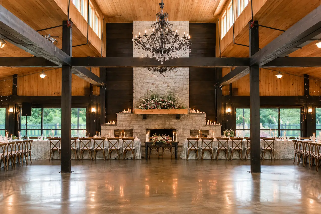 Homestead Manor reception fireplace