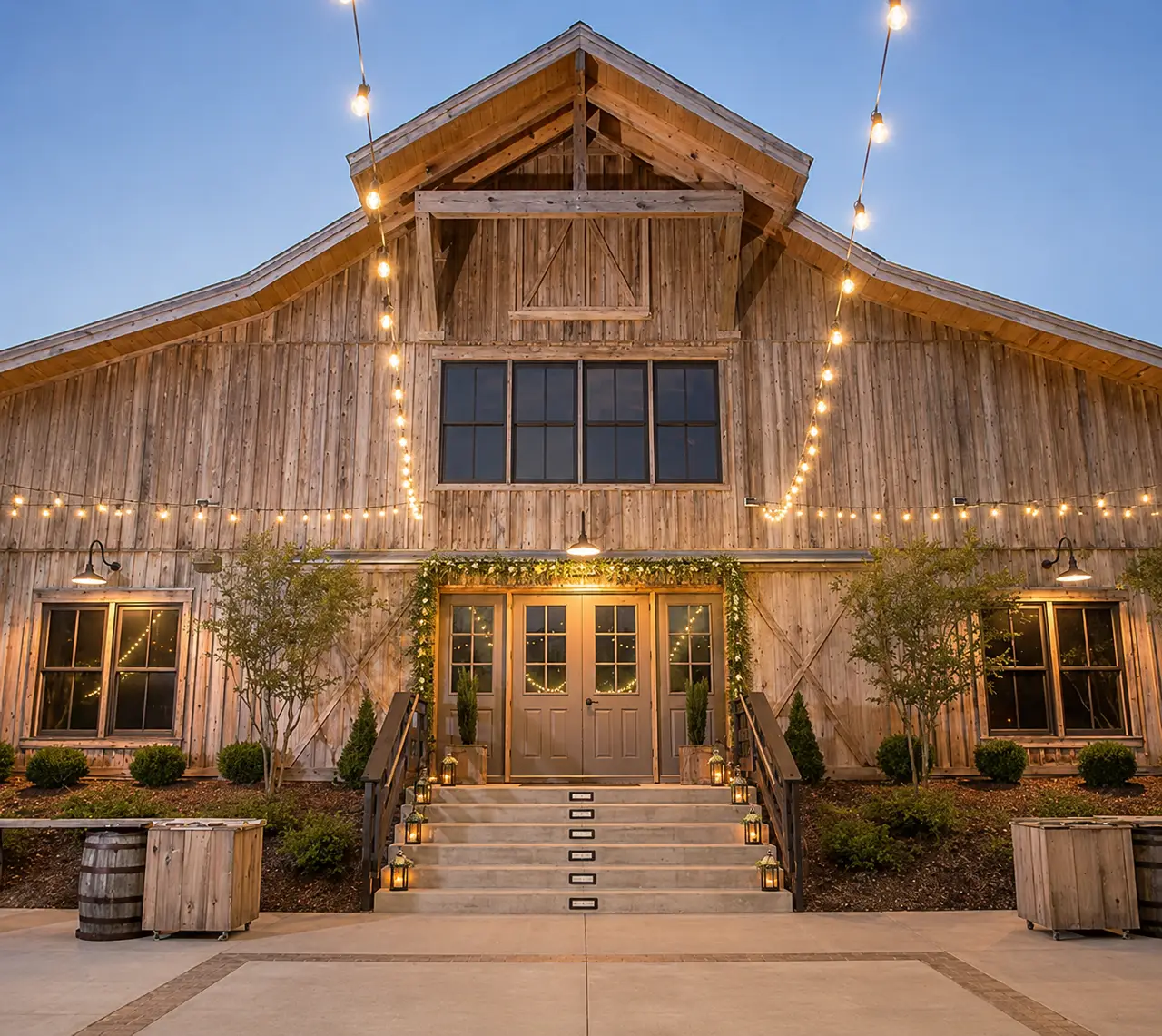 Mint Springs Farm rustic wedding dusk