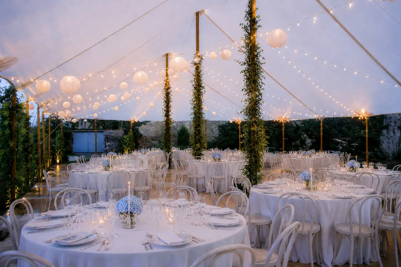 Ravenswood Mansion tented wedding reception