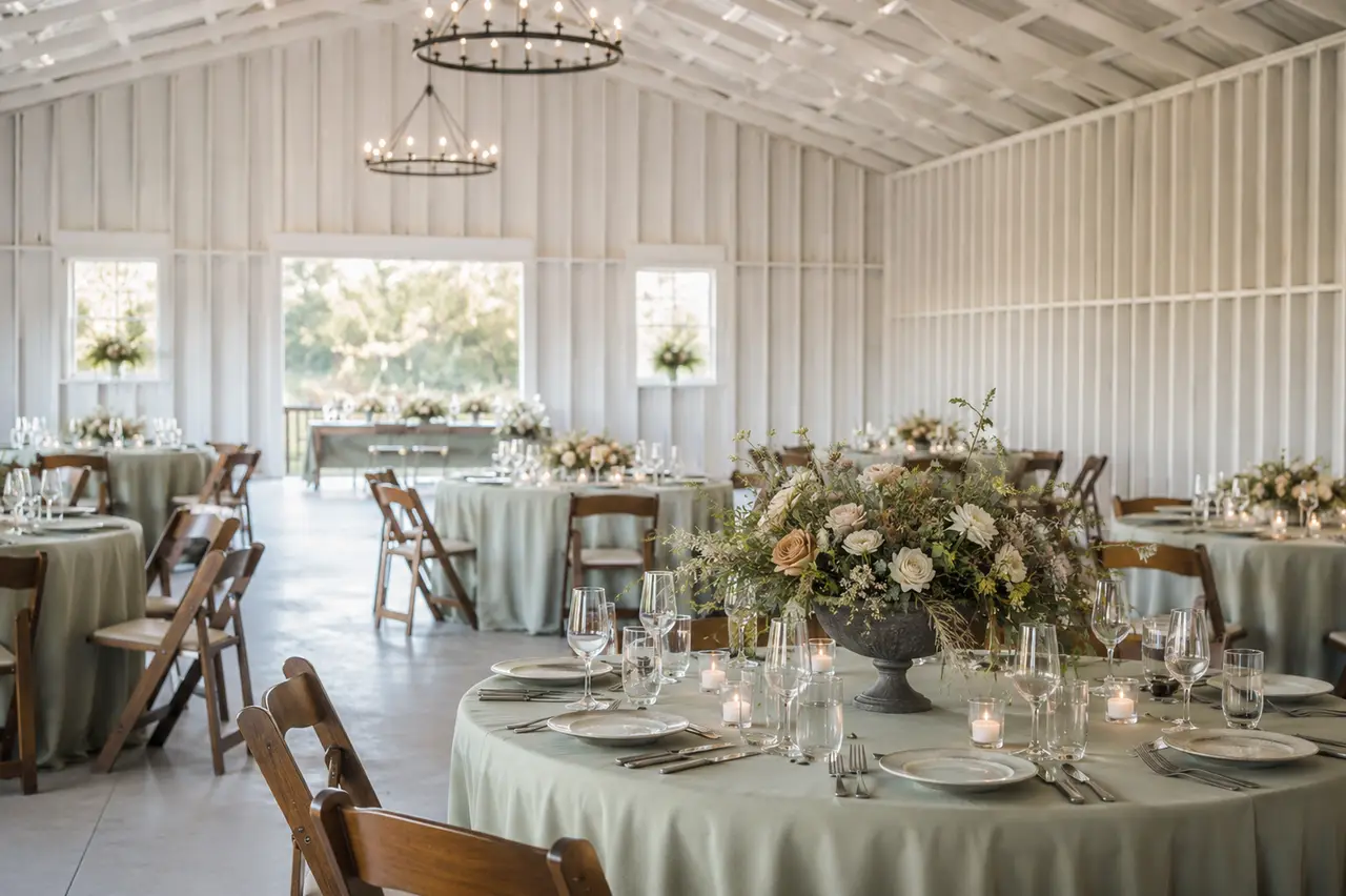 Stonewall Meadows modern barn reception