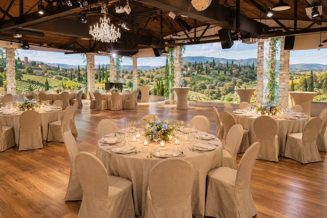 The Walnut House wedding vineyard view