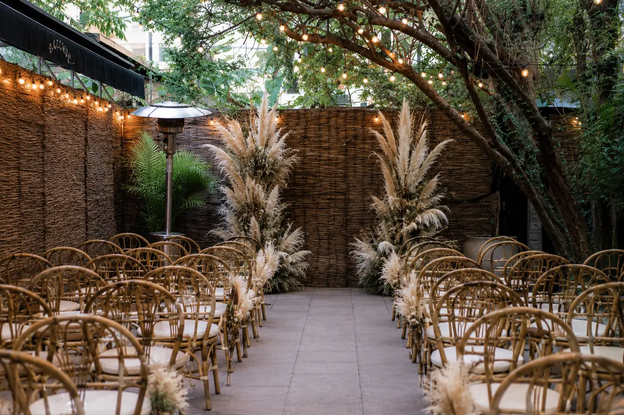 Bacchus Bistro courtyard ceremony