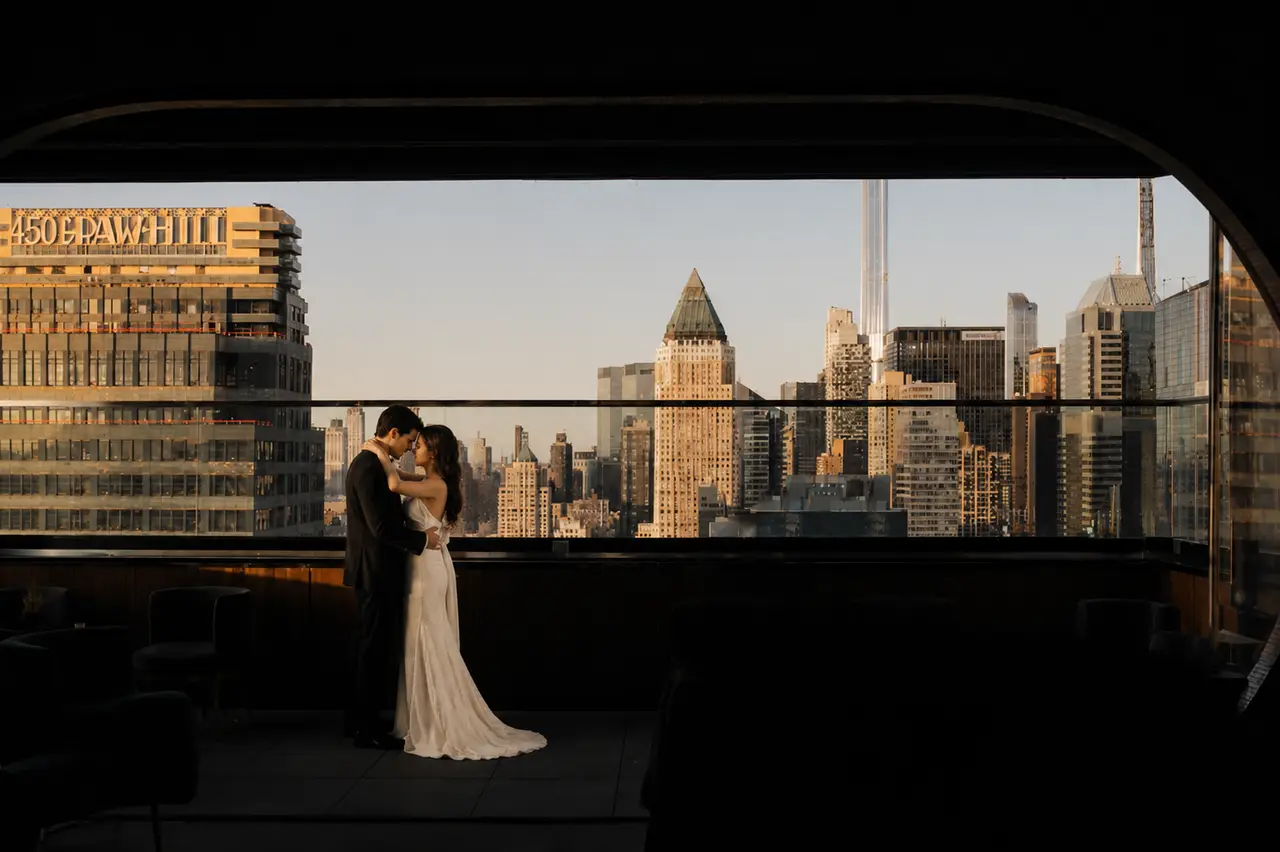 Dear Irving on Hudson Rooftop bridal portrait