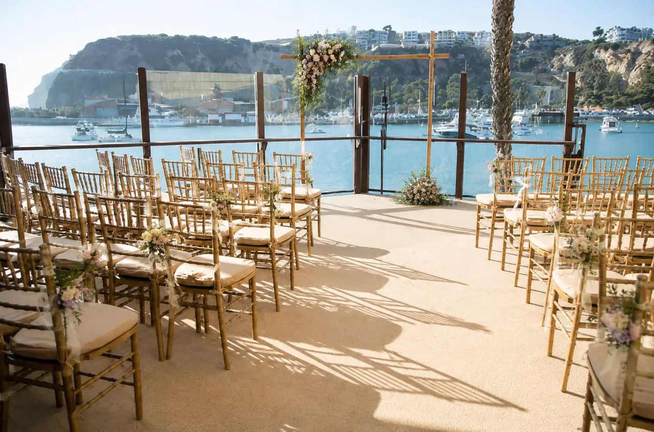 Dana Point Yacht Club ocean view wedding ceremony