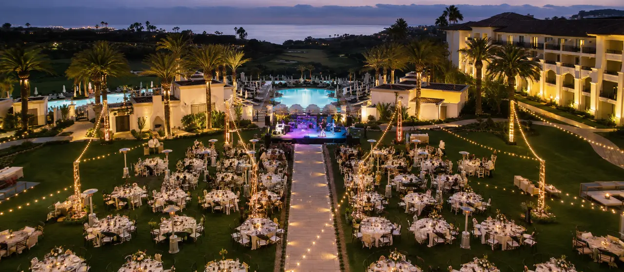 Waldorf Astoria Monarch Beach garden reception