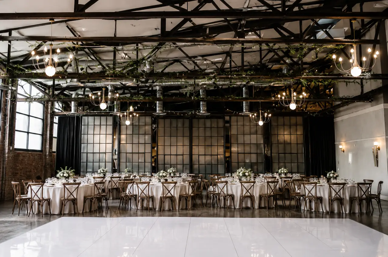 Lilah fishtown industrial wedding reception and dance floor