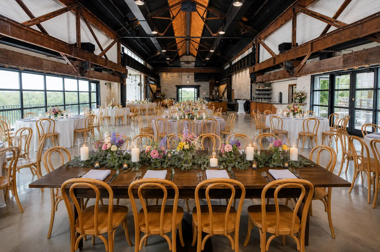 The Pump House rustic industrial reception