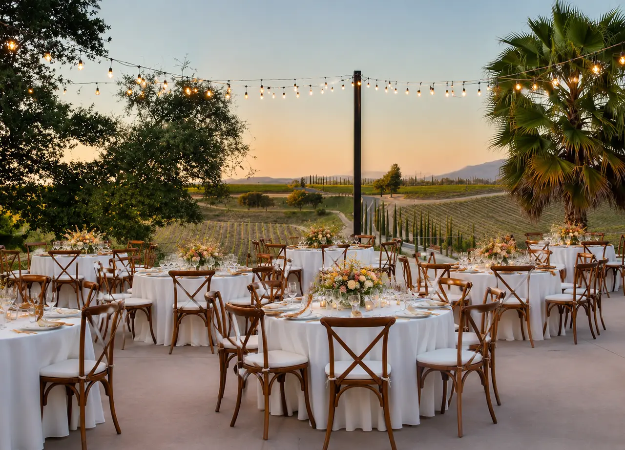 Bel Vino Winery by Wedgewood Weddings sunset reception