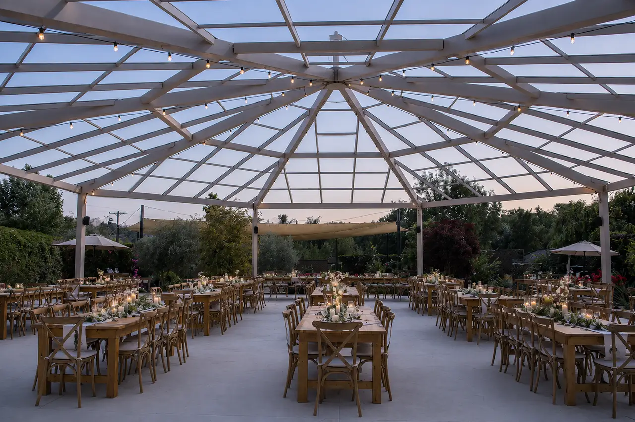 River Garden Wedding & Event Venue glass gazebo reception