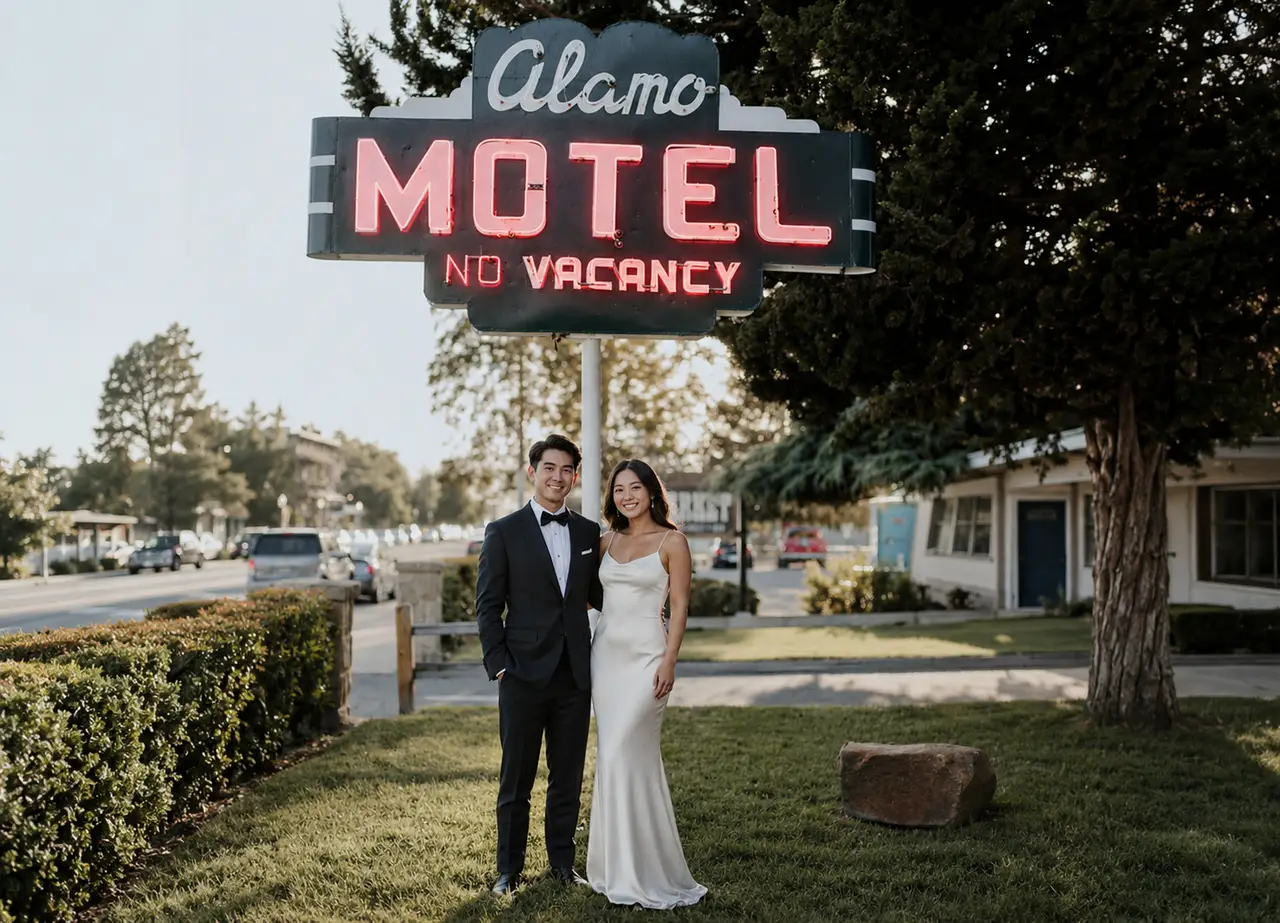 Alamo Motel vintage wedding