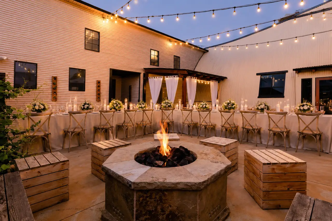Carr Winery intimate courtyard reception