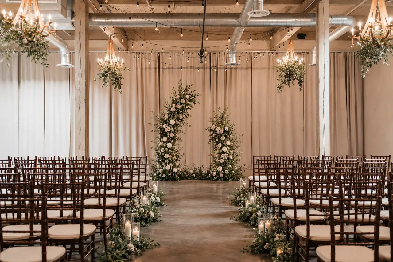 Hideaway Cellars by Landmark Event Co. industrial ceremony
