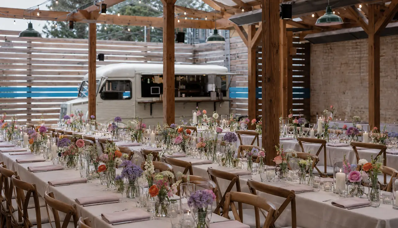 Sonny's Pizza casual rustic reception