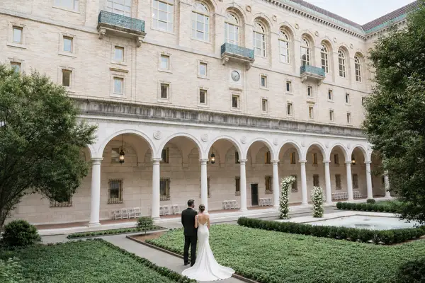 Boston Public Library bridal portrait