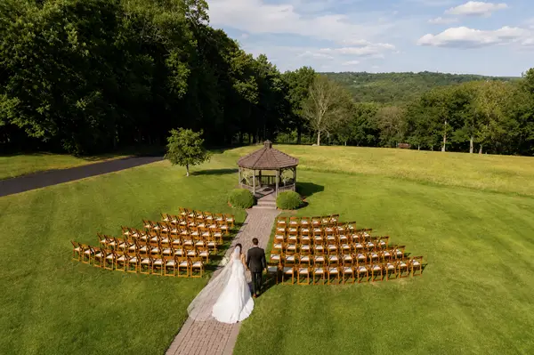 Fern Hill Barn by Wedgewood Weddings bridal aerial portrait