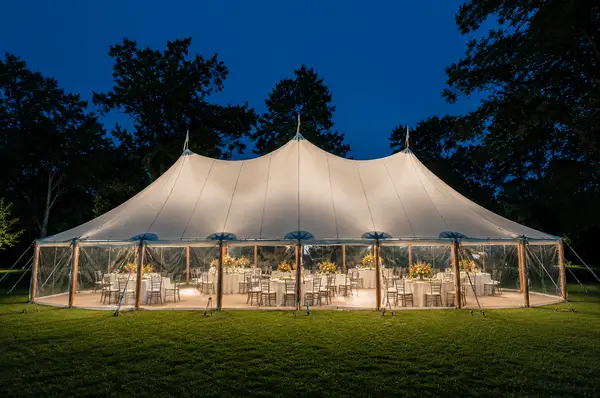 Tented wedding reception at The Bradley Estate in Canton
