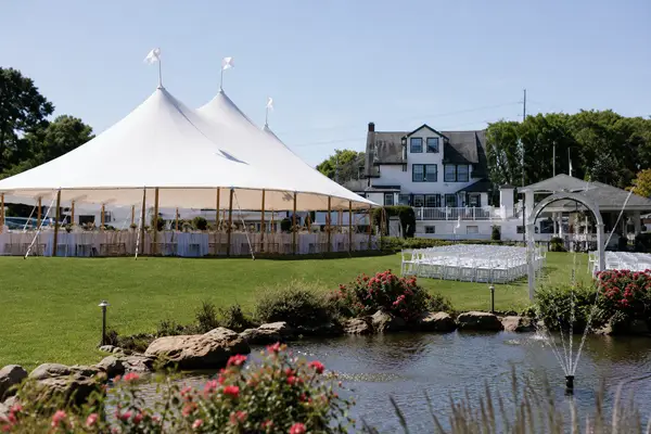 Tented garden wedding reception at The Sagamore in Bourne