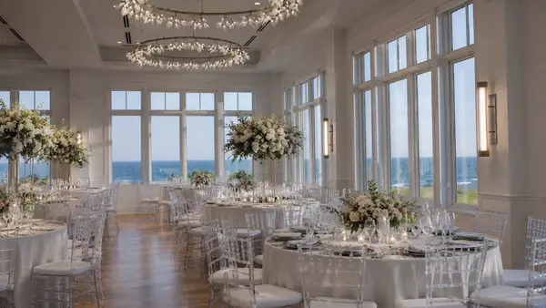 Wychmere Beach Club elegant seaside ballroom wedding reception