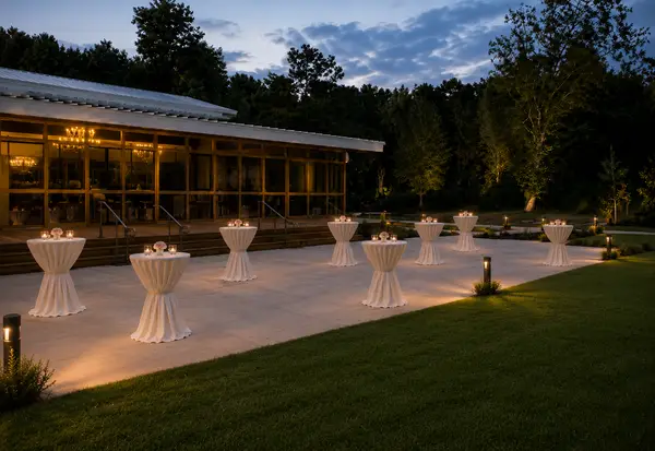 Founders Hall courtyard cocktail reception