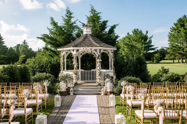 The Essex Club gazebo garden ceremony