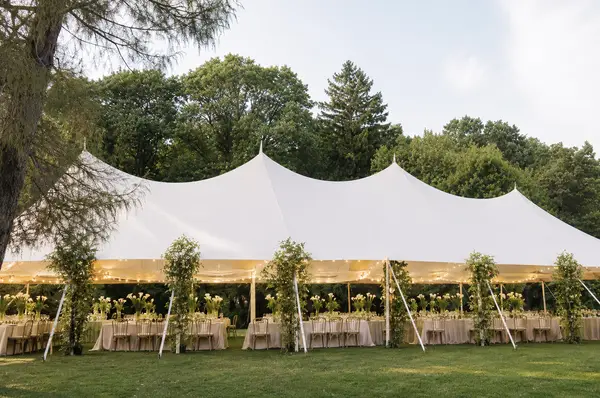 Tented wedding reception at Rushmore Estate in Highland Mills