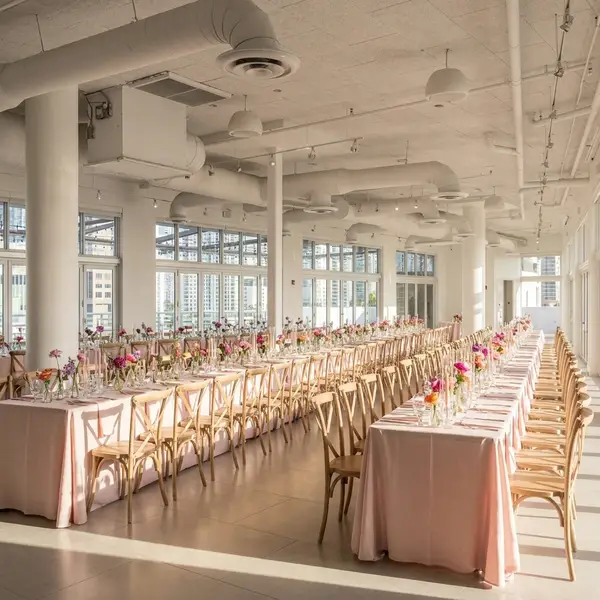 The Penthouse at Riverside Wharf industrial wedding reception