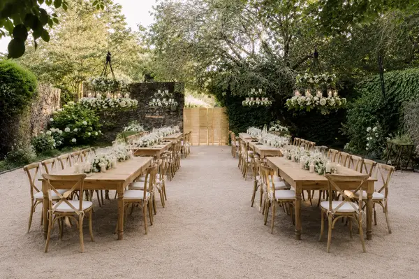 Courtyard wedding reception at Annadel Estate Winery in Santa Rosa