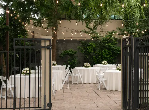 Saturday Afternoon Club courtyard reception