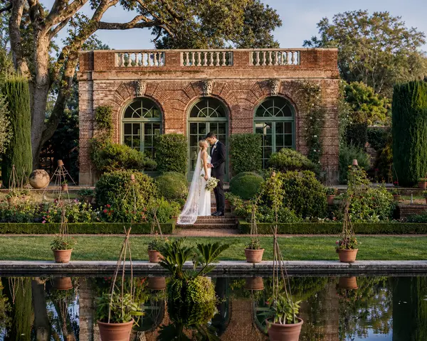 Filoli bride groom portrait