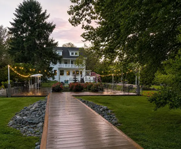 Comus Farm grounds at sunset