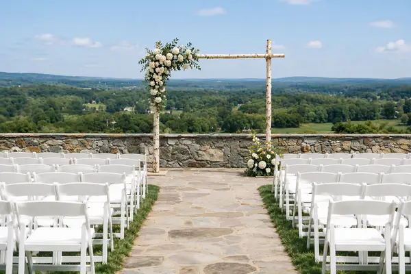 The Stable at Bluemont Vineyard garden ceremony